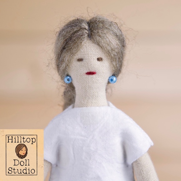 Mini Fabric Doll "Mae" Handcrafted Textile Cloth Heirloom Primitive Doll - Picture 5 of 8